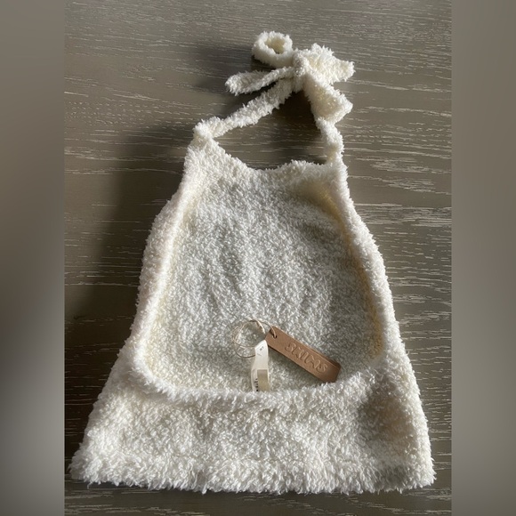 NWT SKIMS Cream Fuzzy Halter Top - Picture 4 of 4